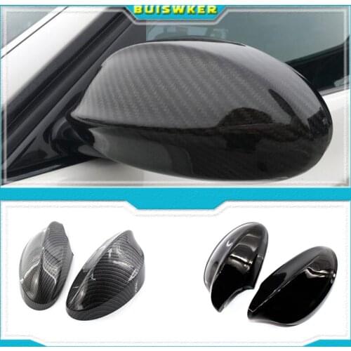 Black Carbon Fiber Auto Car Rearview Side Mirror Cover Cap Rear View Mirror Housing For BMW 3 Series E90 318 320i 325i 330i