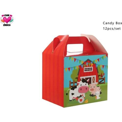 Conunico Farm Animal Party Supplies Tableware Farm Birthday Party Animal Tableware Set Birthday Party Decor. Gift Box FA5058
