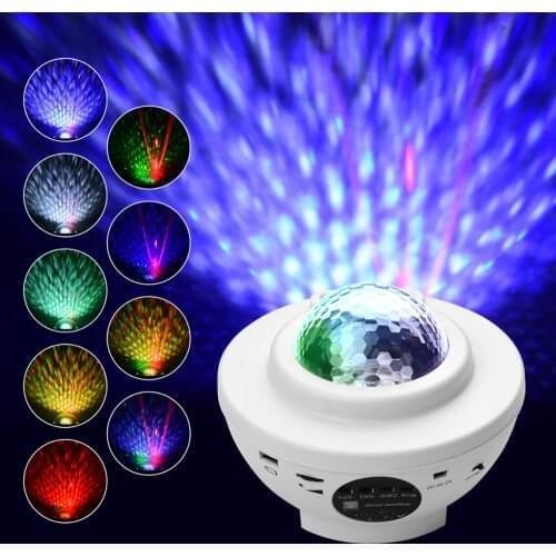 Colorful Starry Sky Projector Blueteeth USB Voice Control Music Player LED Night Light USB Charging Projection Lamp Gift