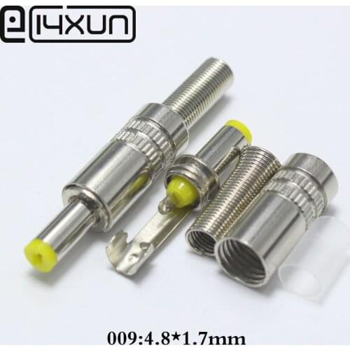 EClyxun 10Pcs Metal 4.8x1.7mm 4.8*1.7mm DC Power Male Jack Plug Connector