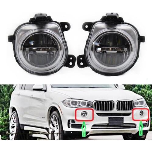 JanDeNing1 Pair LED Front Bumper Fog Light lamp Replacement Left +Right For BMW X5 F15 2014-2017