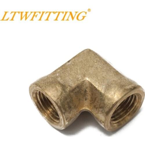 LTWFITTING Brass Pipe Fitting Female 90 Deg 1/8" NPT Elbow Fuel Air
