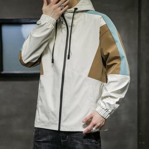 New Mens Spring And Autumn Long Sleeve Loose Big Size Handsome Jacket Boys Korean Fashion Studen Hooded Sports Casual Coat Thin