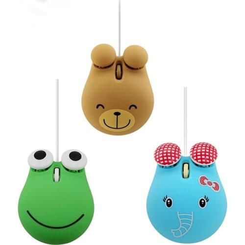 Optical Wired Computer Mouse Cute Cartoon Anime Animal Shape Mice Small Mini Portable PC Office Mause For Laptop Kid Girl Gift