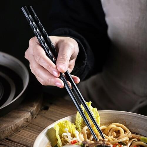 1 Pair High Quality Alloy Chopsticks Japanese Style Non-slip Sushi Chop Sticks Set Hot Reusable Chinese Gifts For Home Tableware