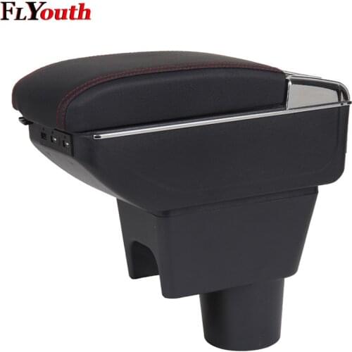 For Renault Duster 2010-2018 Car Armrest Box USB Charging Heighten Double Layer Central Store Content Box Cup Holder Ashtray