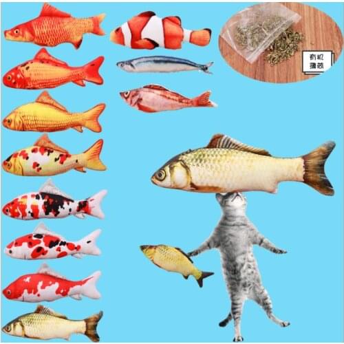 Fish pillow Interactive Fish Catnip Toy Cat Toy Plush Creative 3D Fish Shape Cat Toy catfish koi cat toy