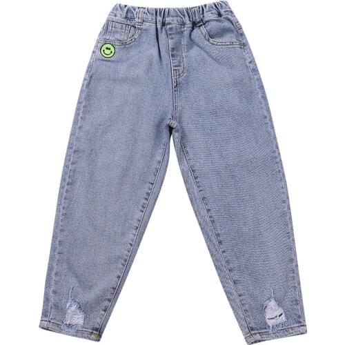 Teen Girls Casual Blue Jeans Autumn Girls Pants 10 11 12 13 14 years