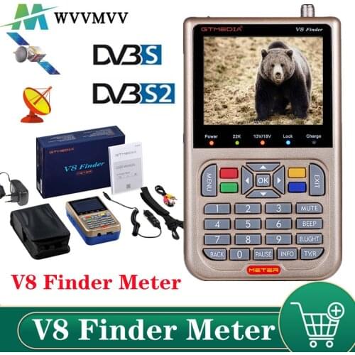 V8 Finder Meter SatFinder Digital Satellite Finder DVB S/S2/S2X HD 1080P Receptor TV Signal Receiver Sat Decoder Location Finder