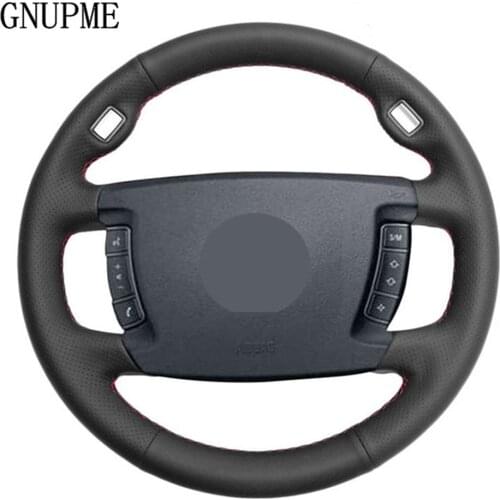 Hand-stitched Black Artificial Leather Car Steering Wheel Cover For BMW E65 E66 2001-2008 (4-Spoke)