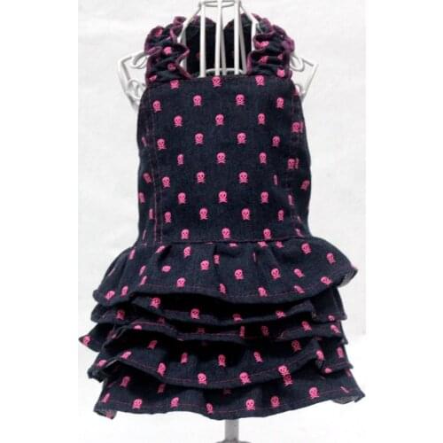 TOMEPETS Dog dresses dog princess cute dog skirt skeleton prints cowboy pet dress for small dogs 2 colors available in 4 sizes