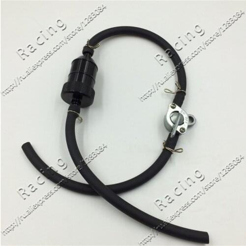 Hitam baru yang Universal BL 1/4 '' 6 mm Billet Inline bensin Fuel Filter oli untuk sepeda motor trail sepeda ATV