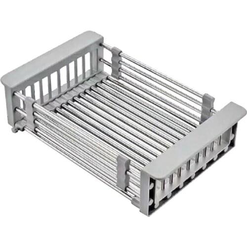 Retractable Stainless Steel Strainer Basket Colander Fruits And Vegetables Drain Basket Strainer Over the Sink For Kitchen