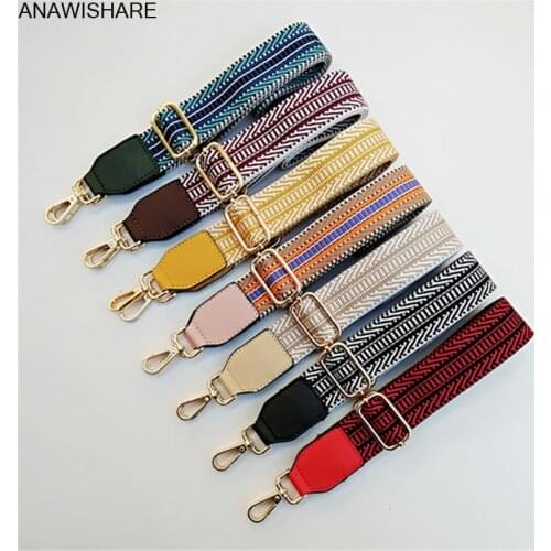 Colorful Bag Strap Women Shoulder Crossbody Bag Belt Adjustable Wide Strap Bag Part Accessories Female Messenger Bag Strap 130cm