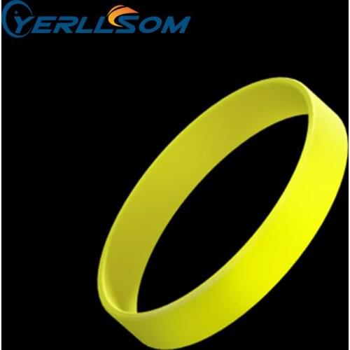YERLLSOM 100pcs/Lot high quality 1/2inch yellow silicone bracelets for events B20060460