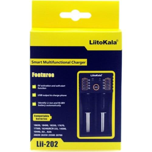 Liitokala Lii-202 18650 charger 1.2V 3.7V 3.2V 3.85V AA / AAA 26650 10440 14500 16340 25500 NiMH lithium battery smart charger