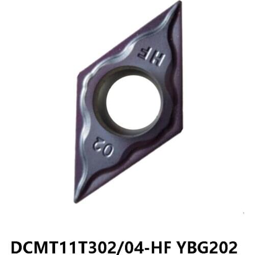 100% Original DCMT11T302-HF DCMT11T304-HF YBG202 Carbide Inserts for Steel and Stainless Steel DCMT 11T302 11T304 Turning Tools