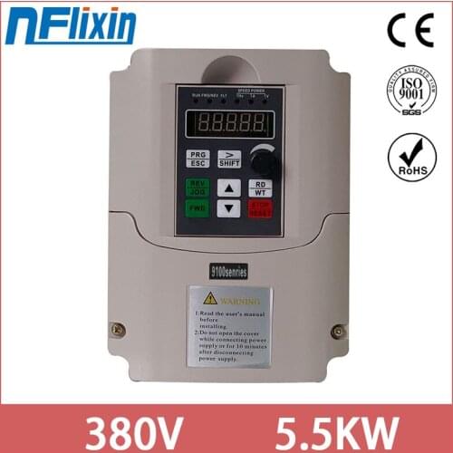 AC 220V/380V 5.5KW 7.5HP 3 phase input output frequency inverter drives VFD for motor Speed Control 50HZ/60HZ DC converter