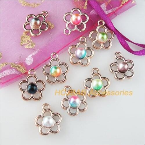 30 New Star Charms Colored Acrylic KC Gold Plated Pendants 14.5x17mm