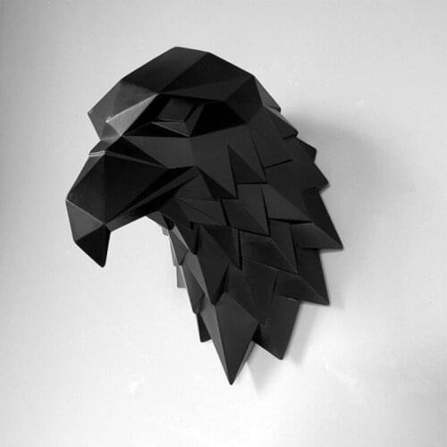 3D Eagle Head Statue Home Decoration Accessories Animal Abstract Sculpture Wall Hang Decor Living Room Mural Art Craft A666