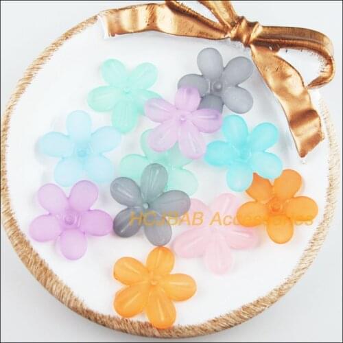 40 New Flower Spacer Beads Petalage End Caps Star Mixed Colors 22mm