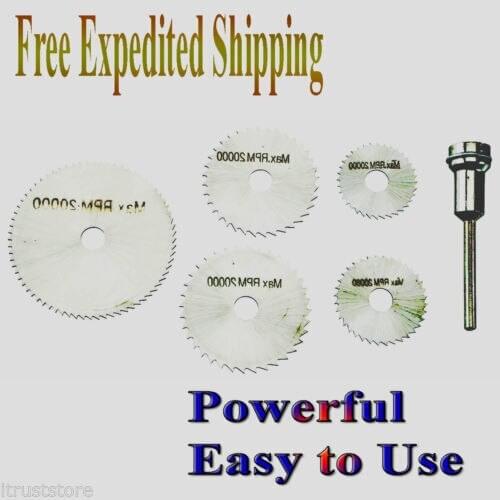 5pc/ set HSS saw Rotary Tool Circular Wheel Blade Cutter Set + 1/8"(3.2mm) Mandrel fit Dremel Shank for wood aluminum Plastic