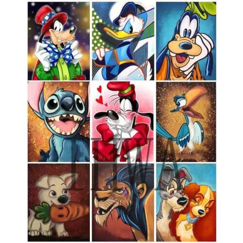 Disney Goofy&LION KING 5D DIY Diamond Painting Cross Stitch Full Square/Round Diamond Embroidery Mosaic Home Decor Gift