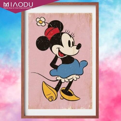 5D DIY Diamond Painting Disney Cartoon Mickey Minnie Mouse Round Drill Diamond Embroidery Mosaic Handmade Art Home Decor