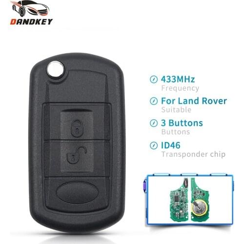 Dandkey ID46 Chip 433Mhz HU101 Remote Car Key For For RANGE ROVER Sport Land Rover Discovery 3 Flip Complete Key