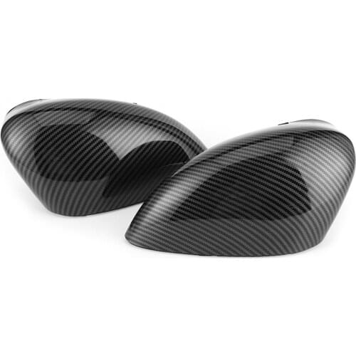 1 Pair Rearview Mirror Cover Decorative Caps Carbon Fiber Style Fit For Ford Fiesta Mk7 2009‑2015