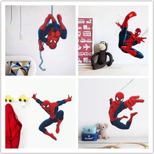 Disney Cartoon Spider-Man Childrens Room Kindergarten Wall Decoration Removable Wall Sticker Sticker Party Wall Sticker