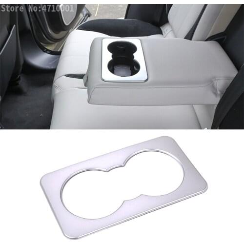 For Land Rover Range Rover VELAR 2017 Car-styling Rear Row Seat Cup Holder Frame Cover Trim ABS Chrome Interior Accessories
