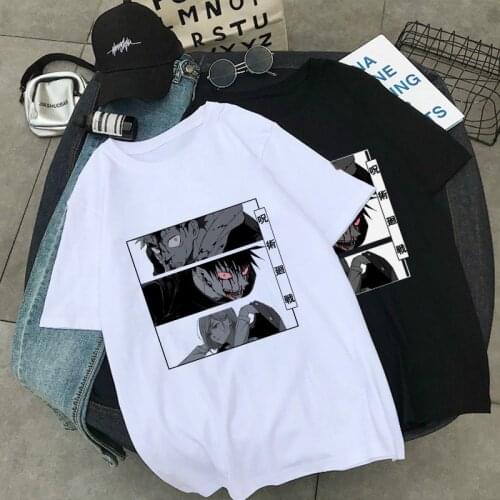 Jujutsu Kaisen Anime Japanese Punk Gothic print Tops Harajuku Summer Aesthetic Chic Cool Cartoon Streetwear Women Loose T-shirt