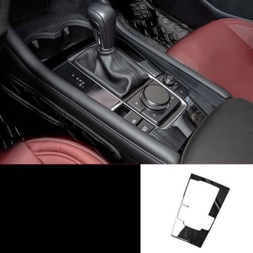 Stainless steel For Mazda 3 Axela 2019 2020 Accessories Car gear shift knob frame panel Decoration Cover Trim Car Styling