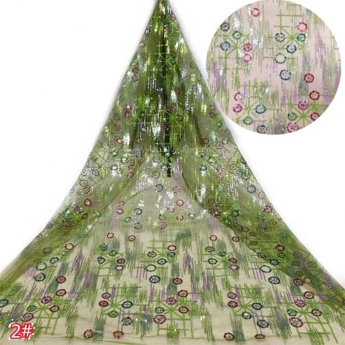 Exquisite multi-color flower lamination tulle embroidery, African style lace fabric, suitable for ladies party dresses