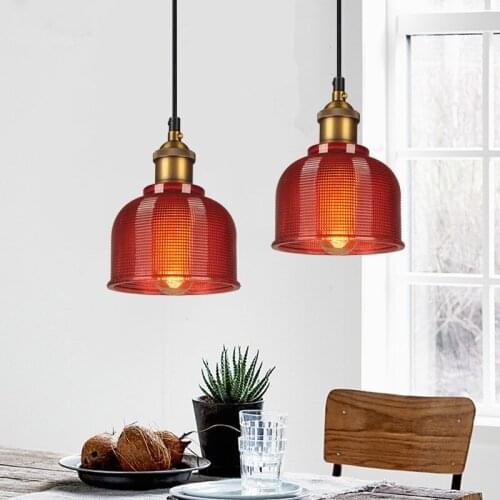 Kitchen Island Light Red Glass Pendant Lights Bar Modern Pendant Lighting Office Bedroom Home Pendant Ceiling Lamp Include Bulb