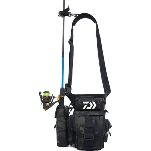Multifunctional Fishing Tackle Bags Single Shoulder Crossbody Bag Waist Pack Fish Lures Gear Utility Storage Fishing Bag