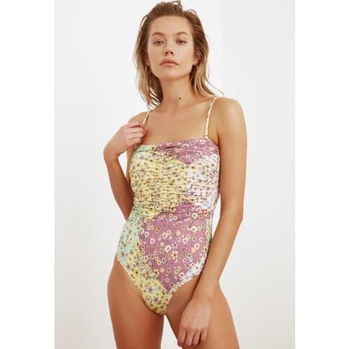 Trendyol Flower Pattern Swimwear TBESS21MA0314