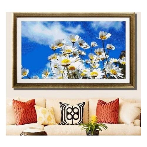Embroidery Package Hot Sell Best Quality Cross Stitch Kits Daisy Flower Under the Blue Sky Free Shipping