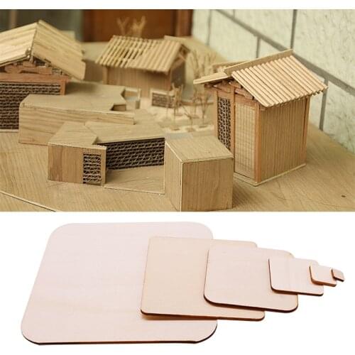 Unfinished Wood Venner Sheet DIY Printed Blank Wooden Plate Model Slices Supplies Wooden Squares Home Decoration