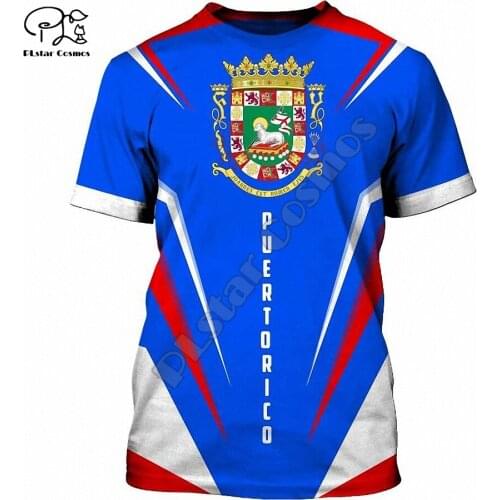 PLstar Cosmos 2021 Puerto Rico Flag Emblem New Fashion Men/Women T-Shirts 3d Printed Summer Short-Sleeve Top Streetwear Style-5