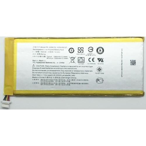 New original 3380mAh Battery for Acer Tablet PR-3258C7G Acer Iconia Talk S A1-734 Tablet