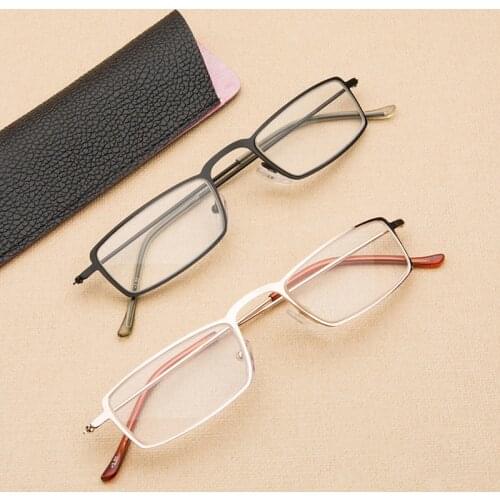 Seemfly Stainless Steel Reading Glasses Women Men High Quality Square Frame Optical Spectacle +1.0 +1.5 +2.0 +2.5 +3.0 +3.5 +4.0