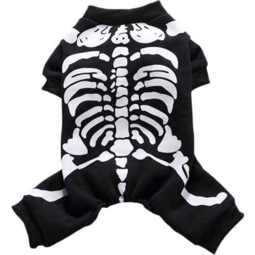 Pet Dressing Up Soft Halloween Pet Dog Clothes Horror Skeleton For Dogs Clothing Pet Clothes Pet Party Dressing Up Apparel