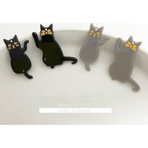 Original jewelry accessories personality fun double hanging acrylic waving cat DIY earrings pendant jewelry materials