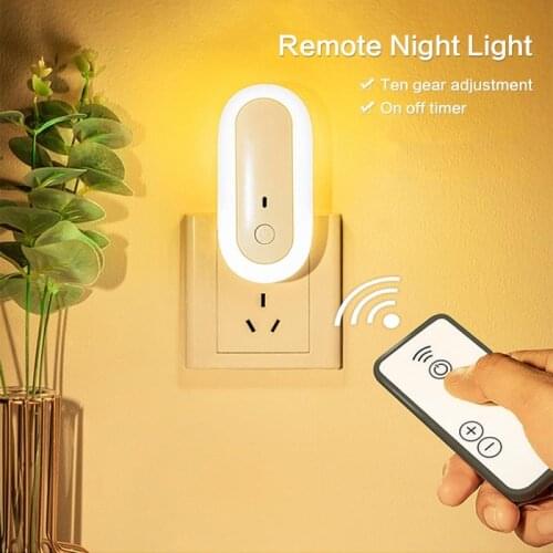Oval remote control night light bedroom bedside plug fast charging night light baby feeding lamp Automation Modules Smart Home