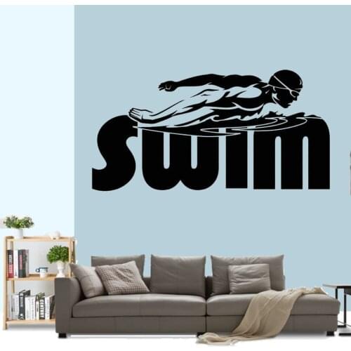 Swimming Posters Swim Wall Sticker Swimmer Decal Decals Decor Mural Swimming Wall Decal Vinyl Wall ov122