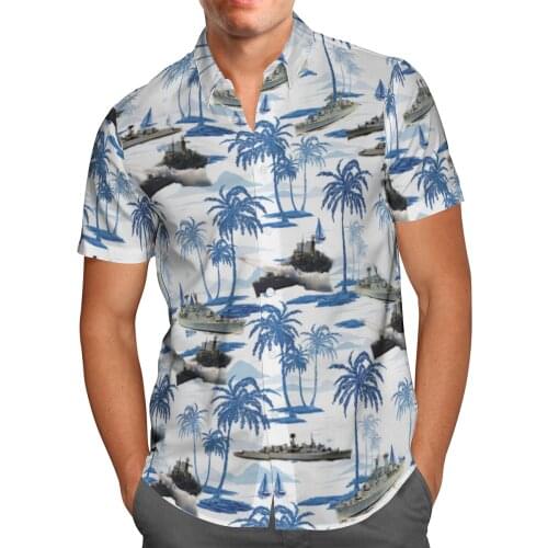 Warship 3D Beach Breathable Hawaii Summer 2021 Shirt Short Sleeve Shirt Streetwear Oversized Chemise Hombre Blusa Masculina-47