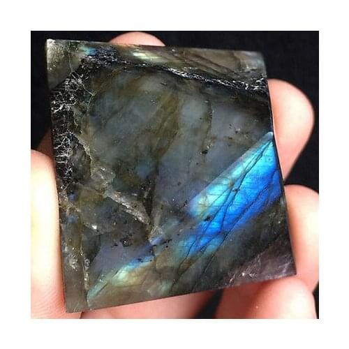 Natural labradorite Quartz Crystal Pyramid Healing