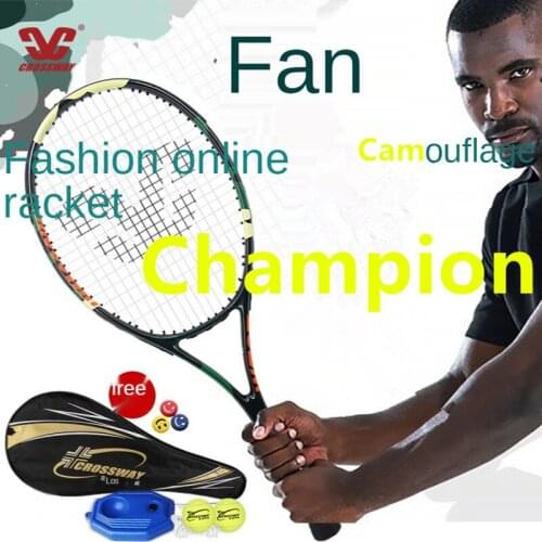 Aluminum Tennis Racket 27 Inch Single Men Women Racquet Junior Competition Training Kit with Camouflage Color Pink Army Black